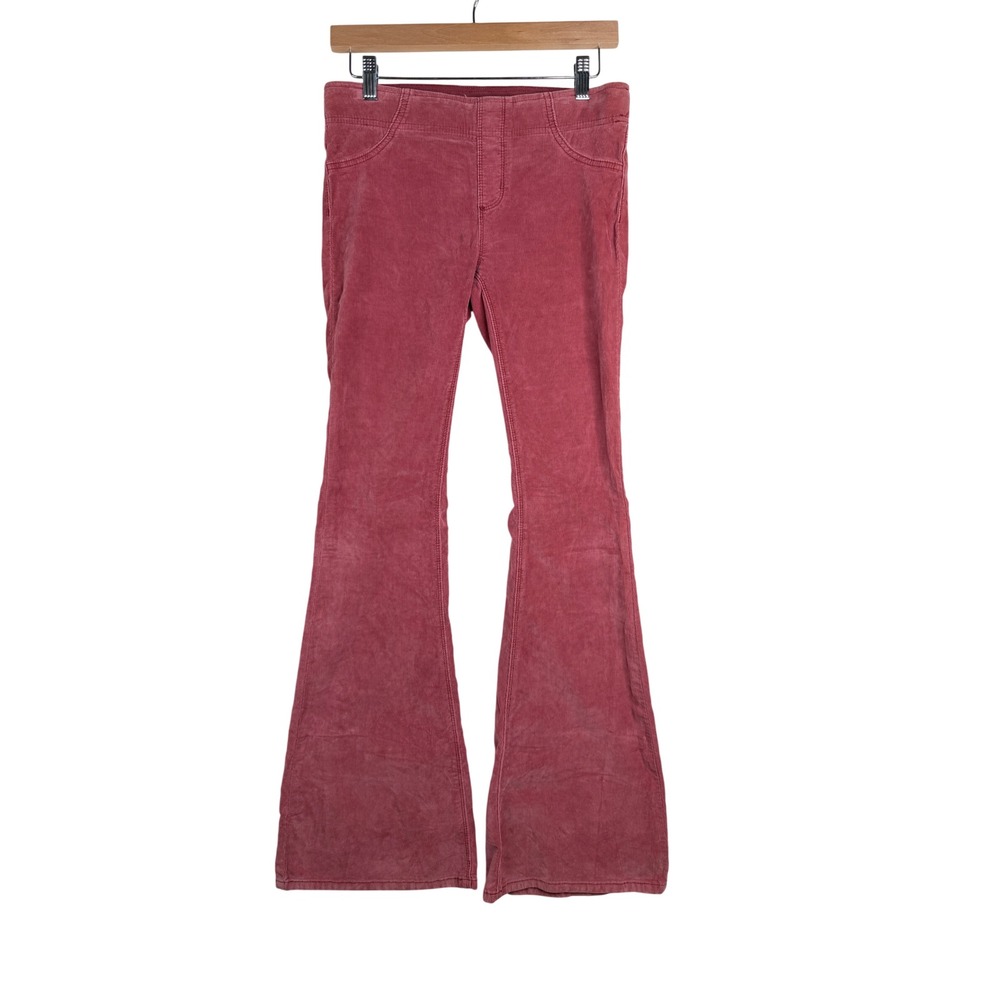Free People We the Free "Penny" Pull On Corduroy Flare Jeans size 27 Red